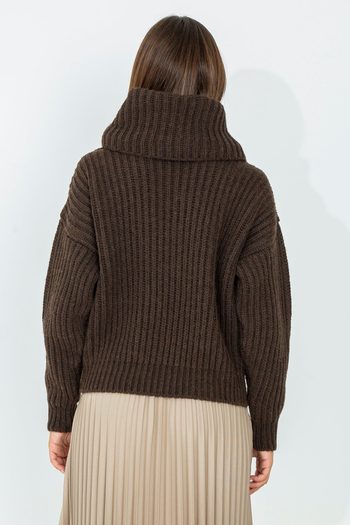 Solid color wool sweater