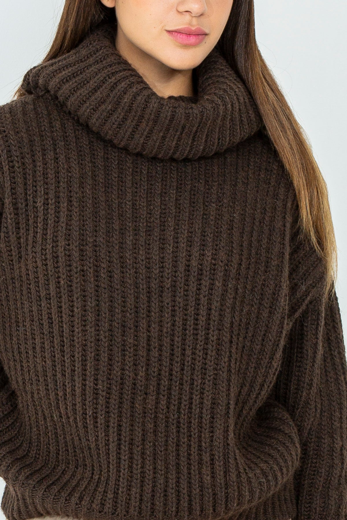 Solid color wool sweater