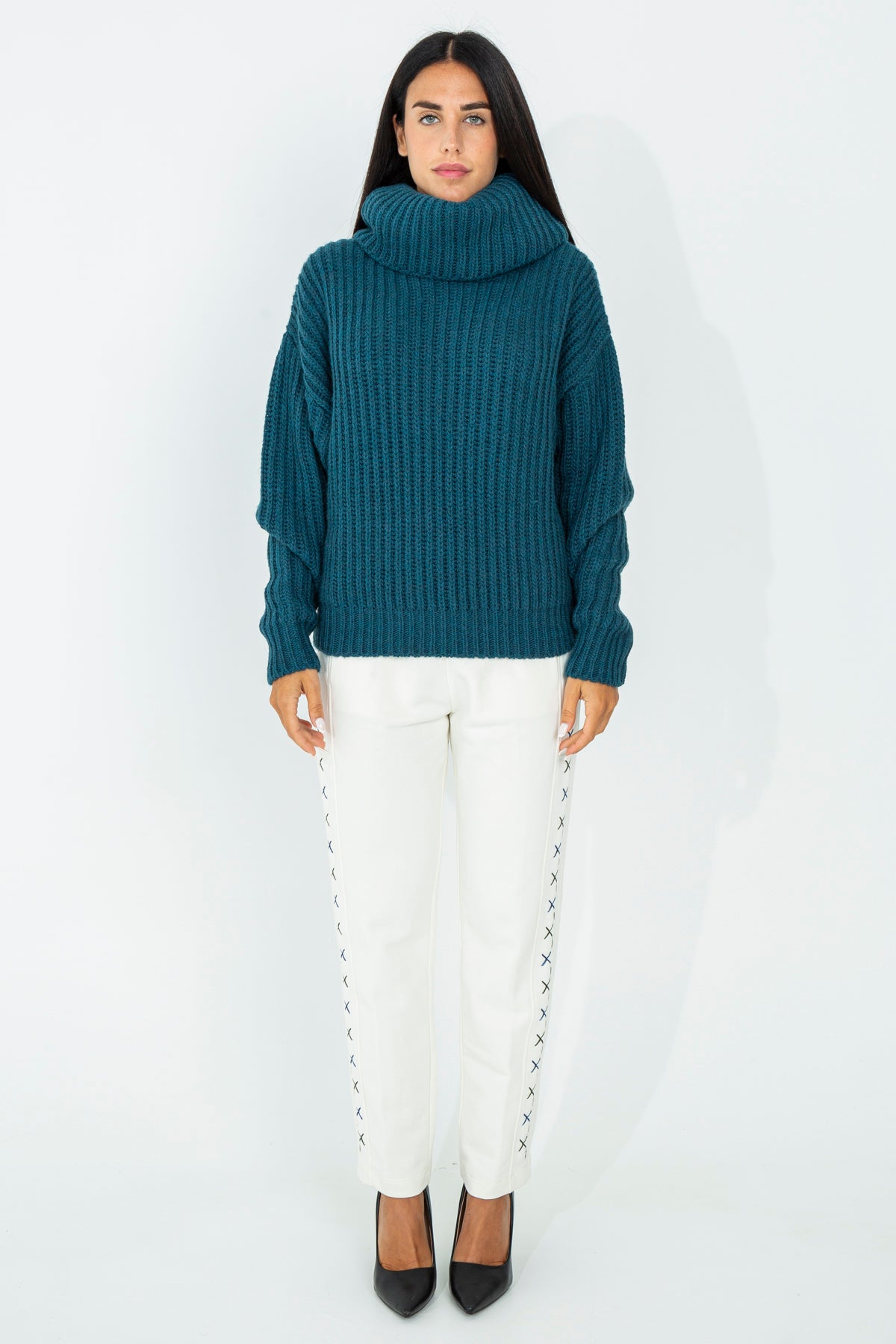 Solid color wool sweater