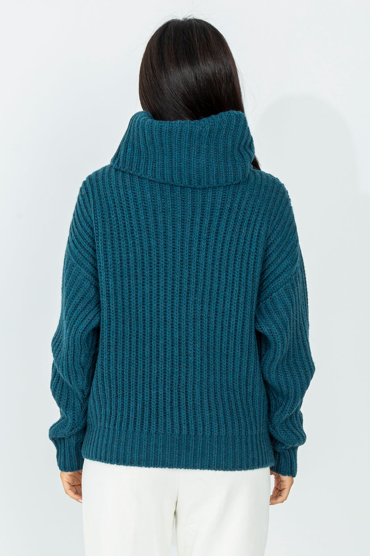 Solid color wool sweater