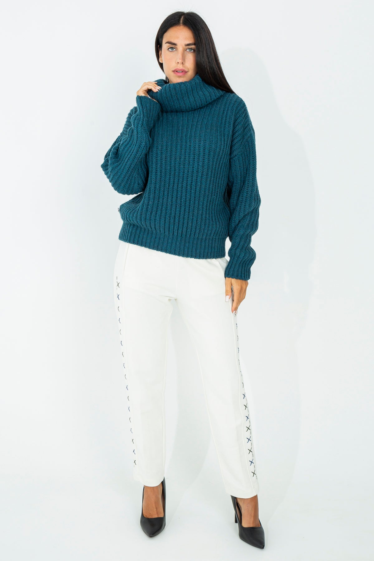 Solid color wool sweater