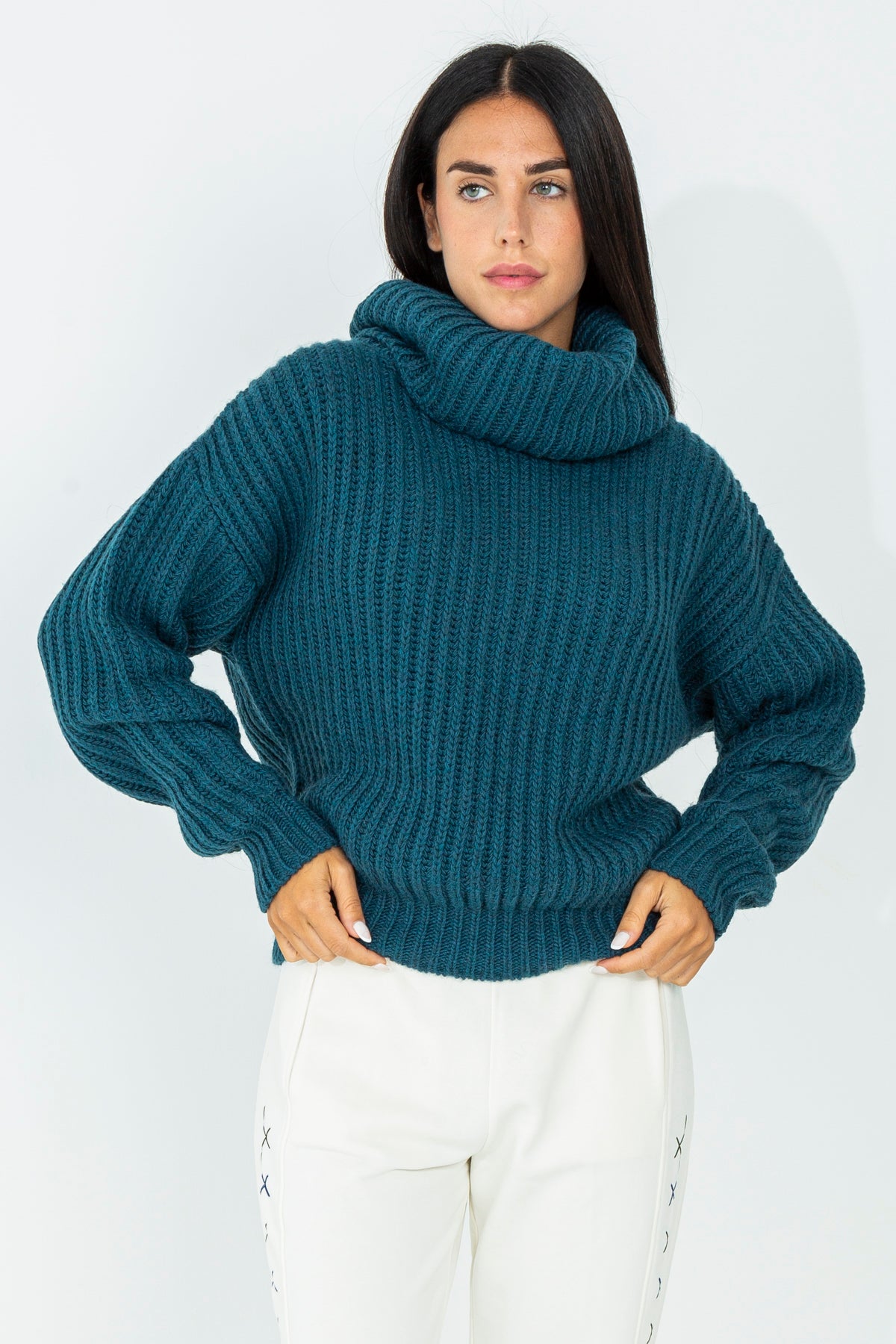 Solid color wool sweater