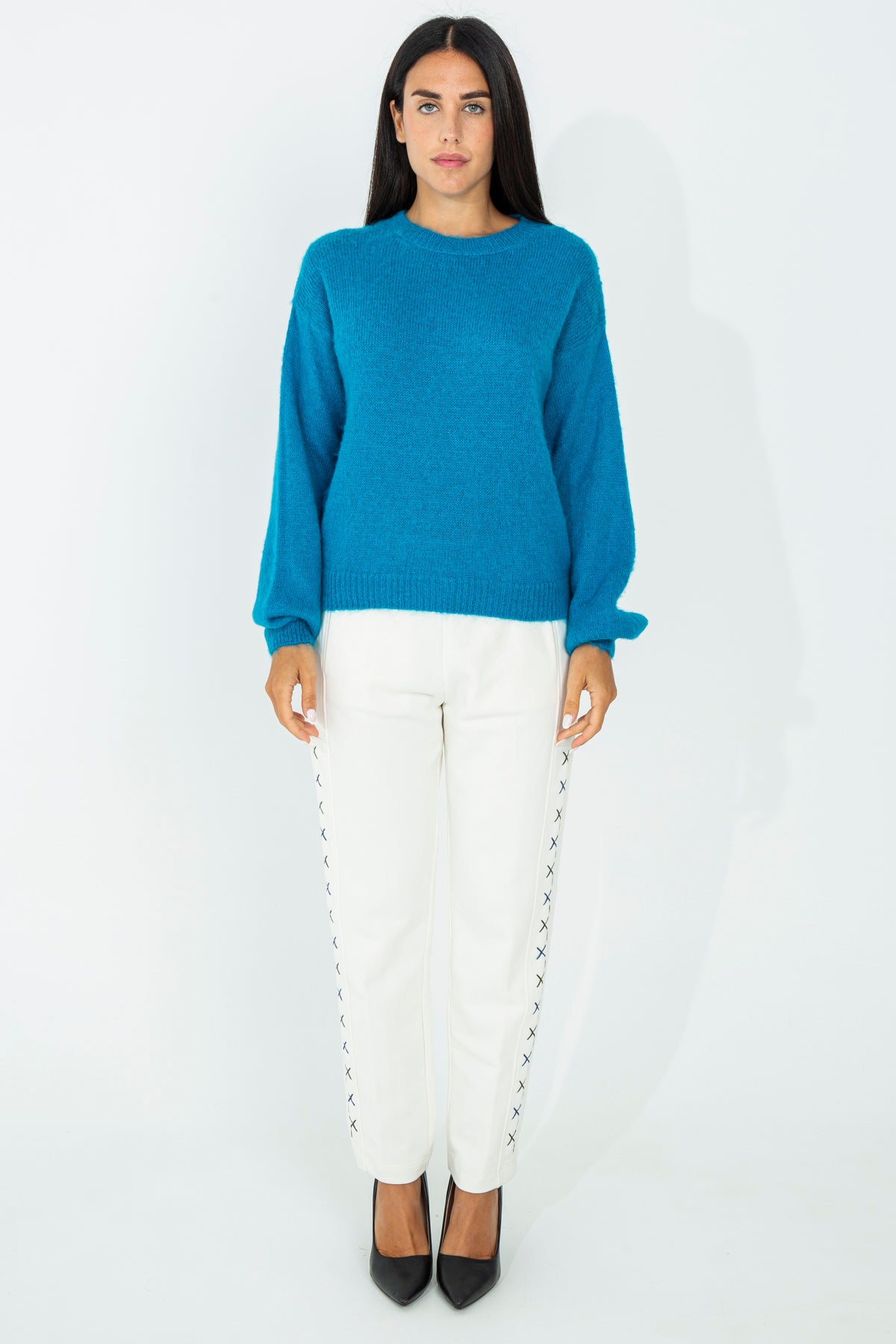 Mohair crew neck sweater