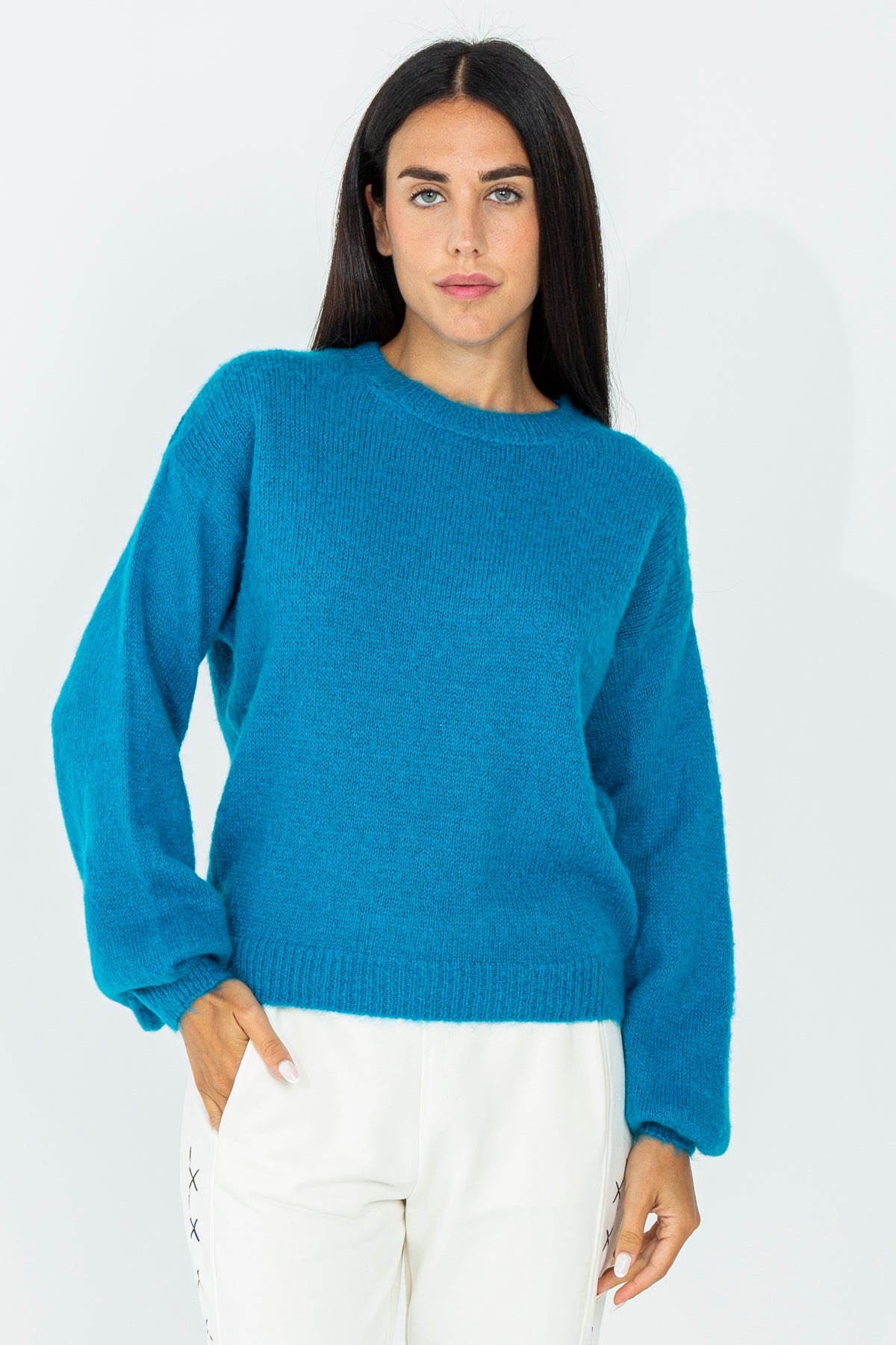 Mohair crew neck sweater