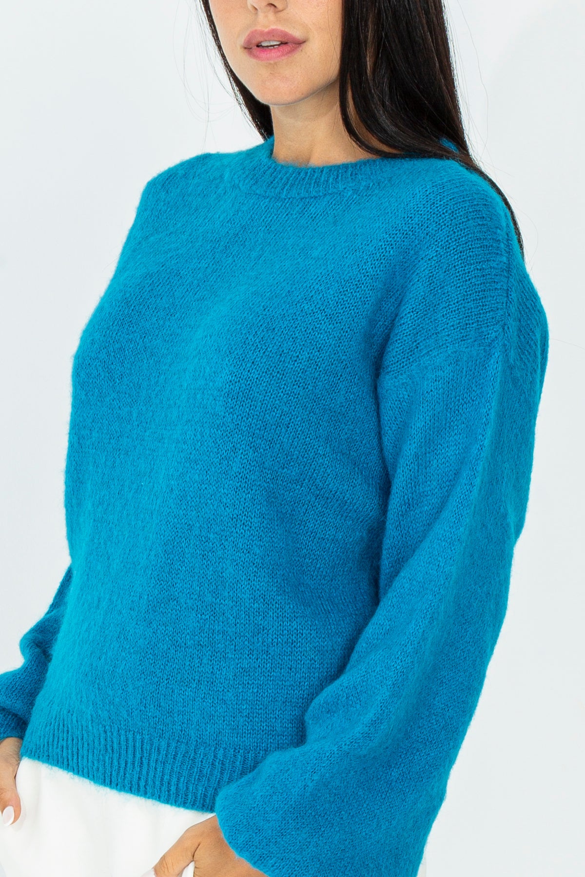 Mohair crew neck sweater