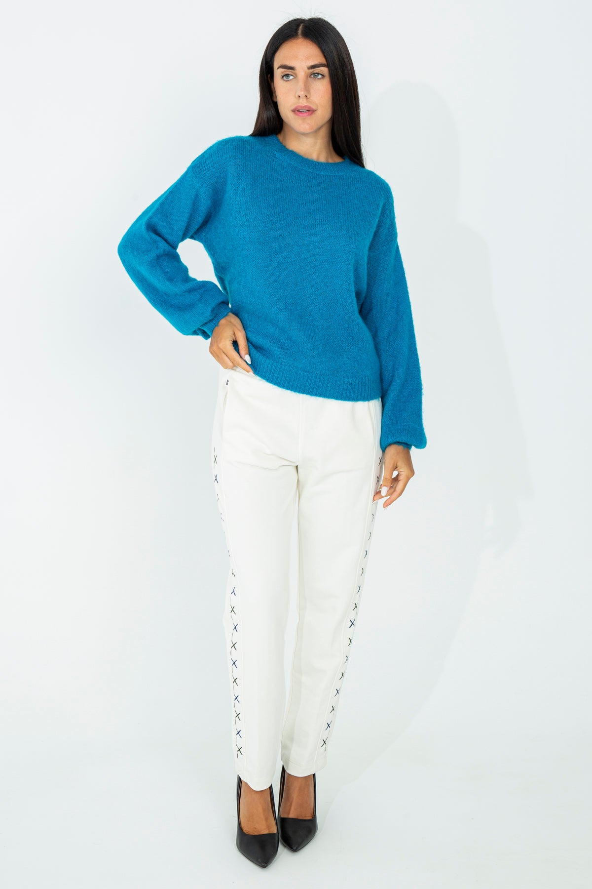 Mohair crew neck sweater