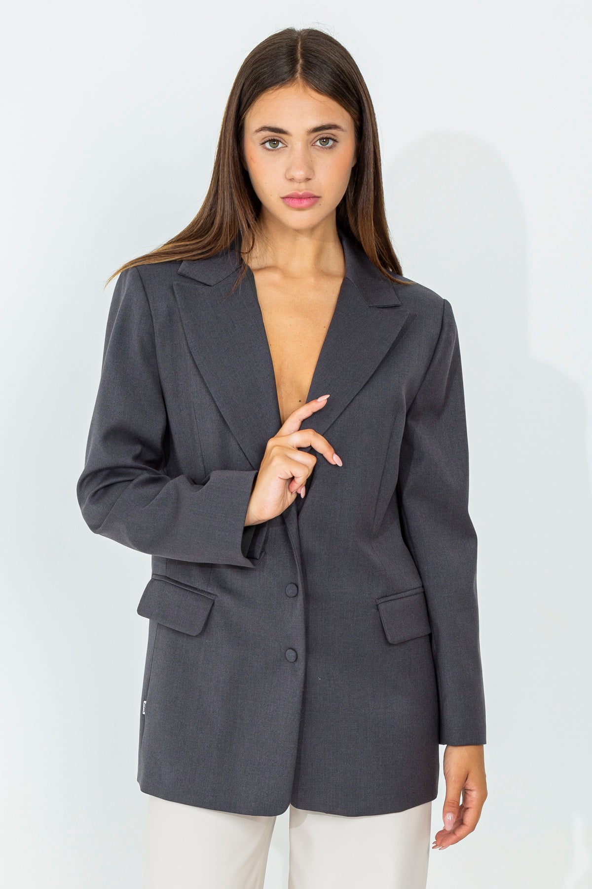 Single-breasted long jacket