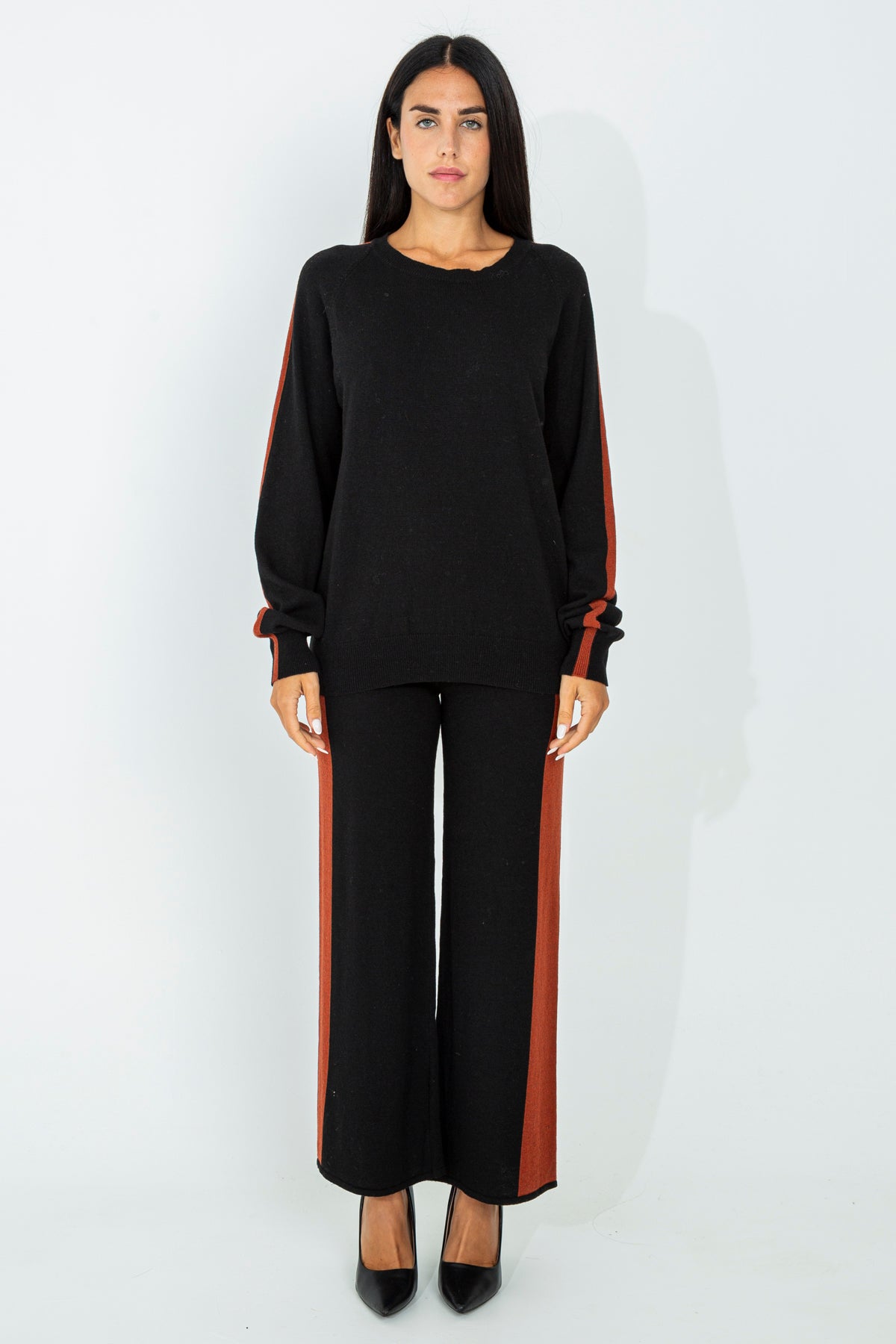 Wool blend palazzo trousers