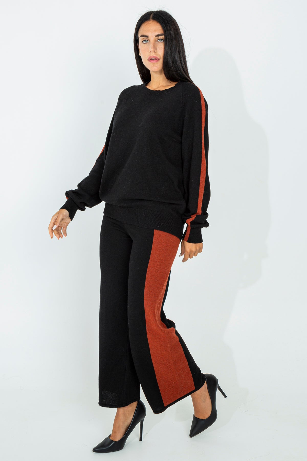 Wool blend palazzo trousers