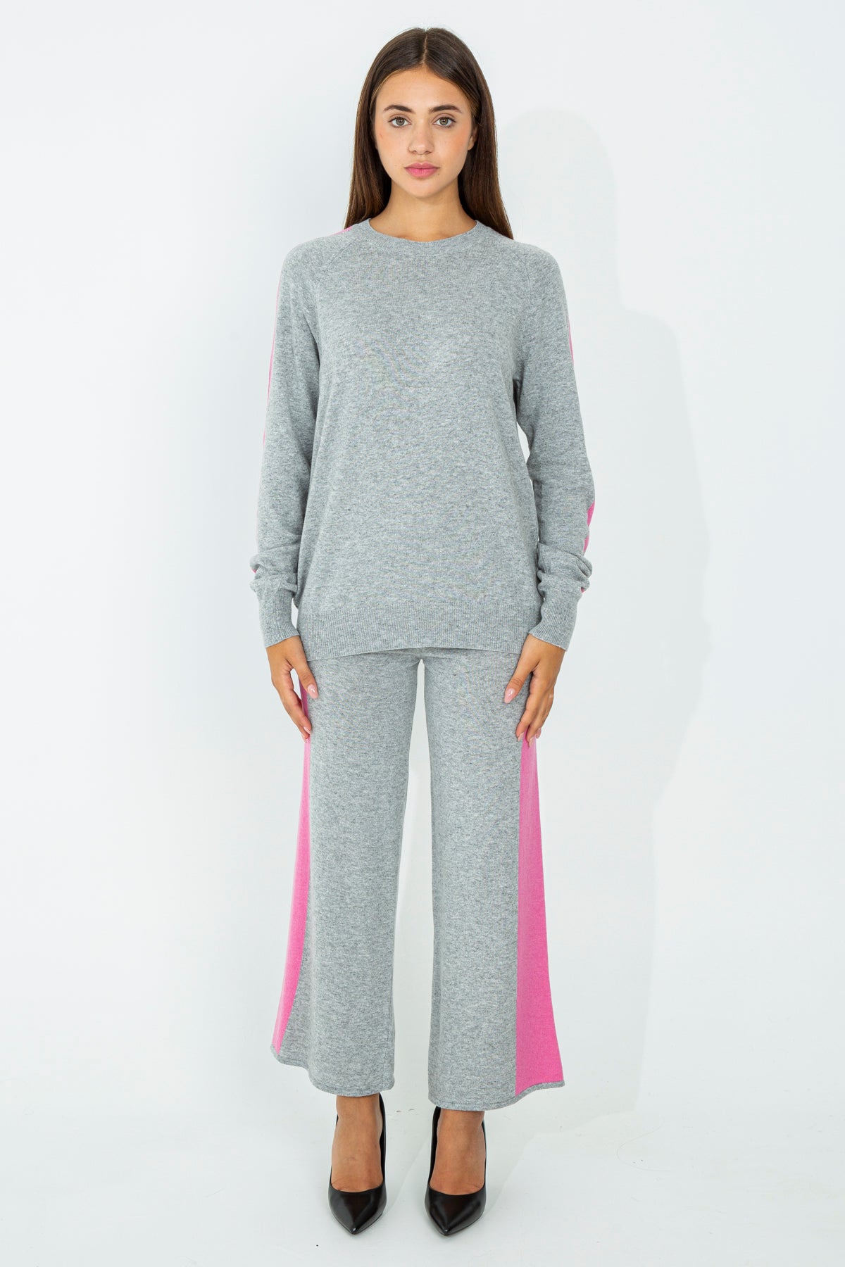 Wool blend palazzo trousers