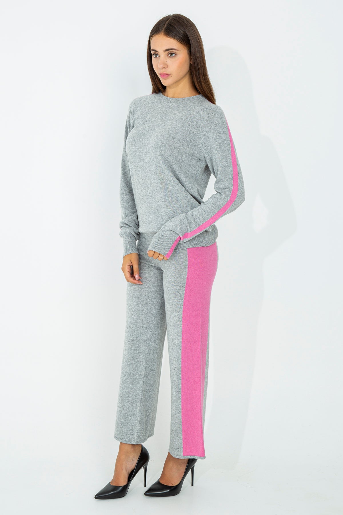 Wool blend palazzo trousers