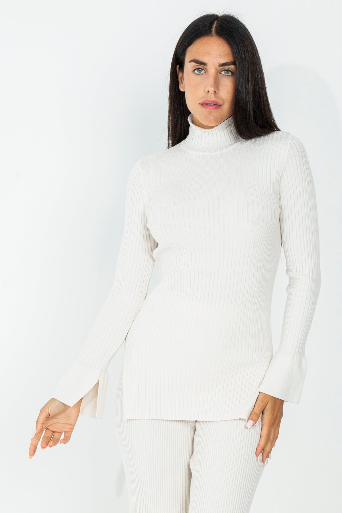 Ribbed turtleneck sweater