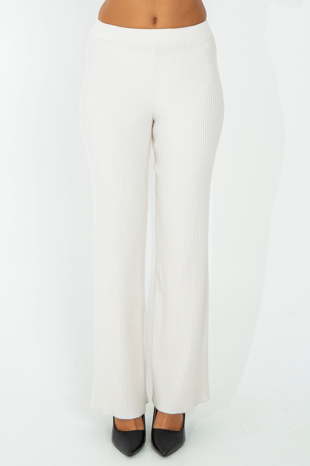 Ribbed knit trousers