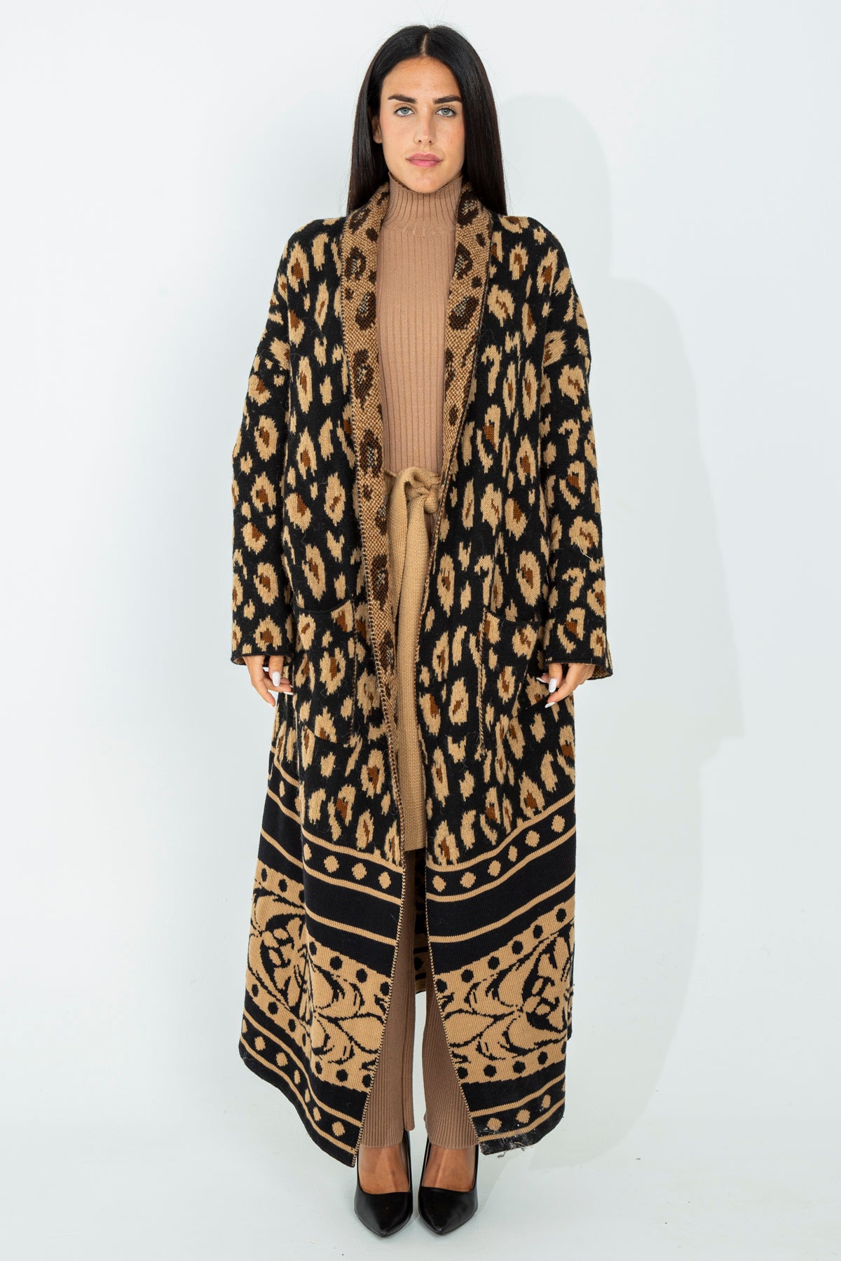 Cappotto lungo animalier