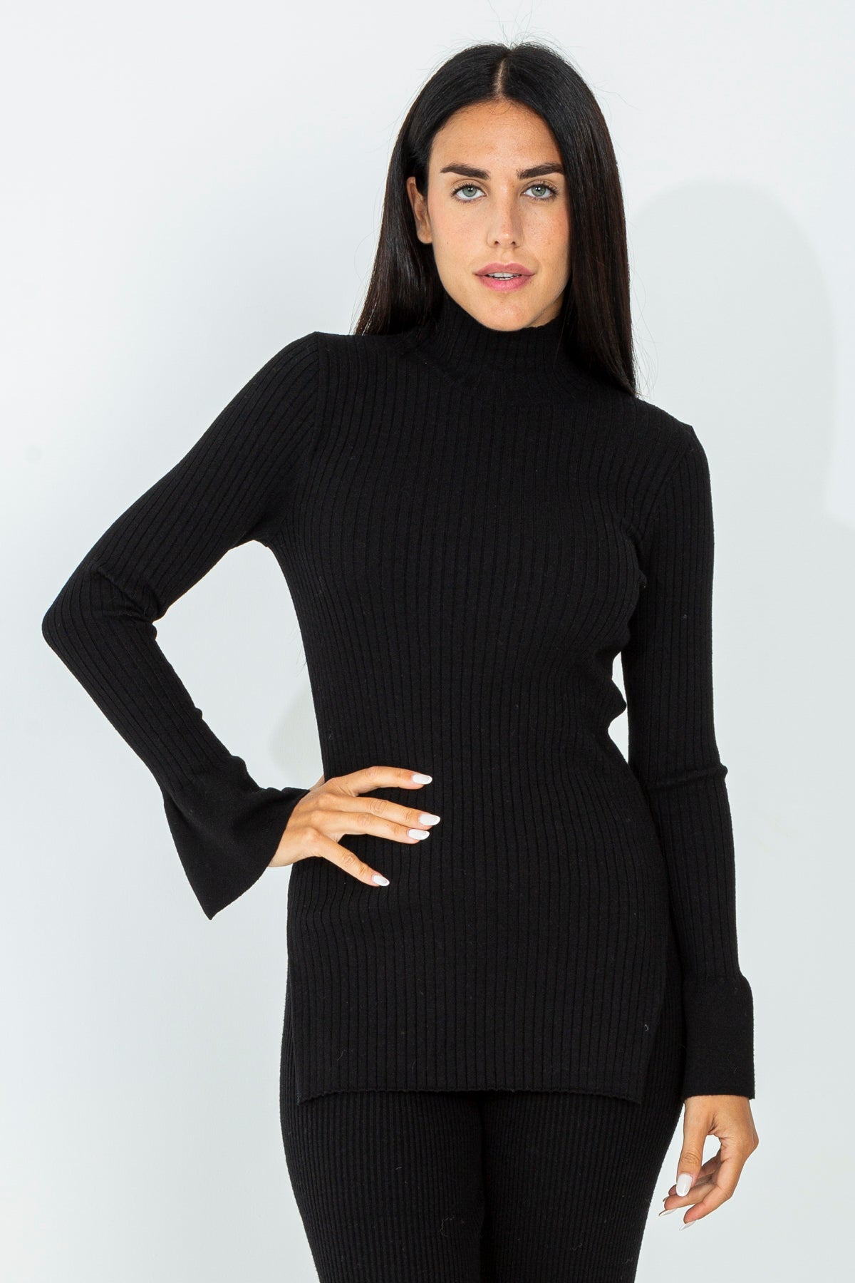 Ribbed turtleneck sweater