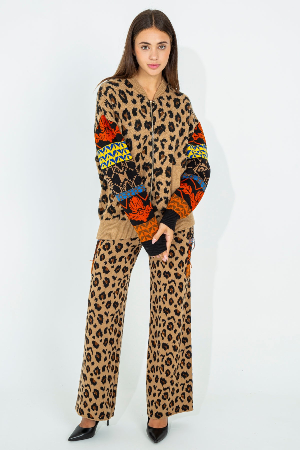 Animal print palazzo pants