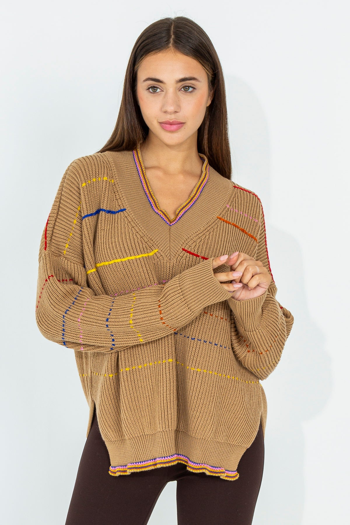 Multicolored thread sweater