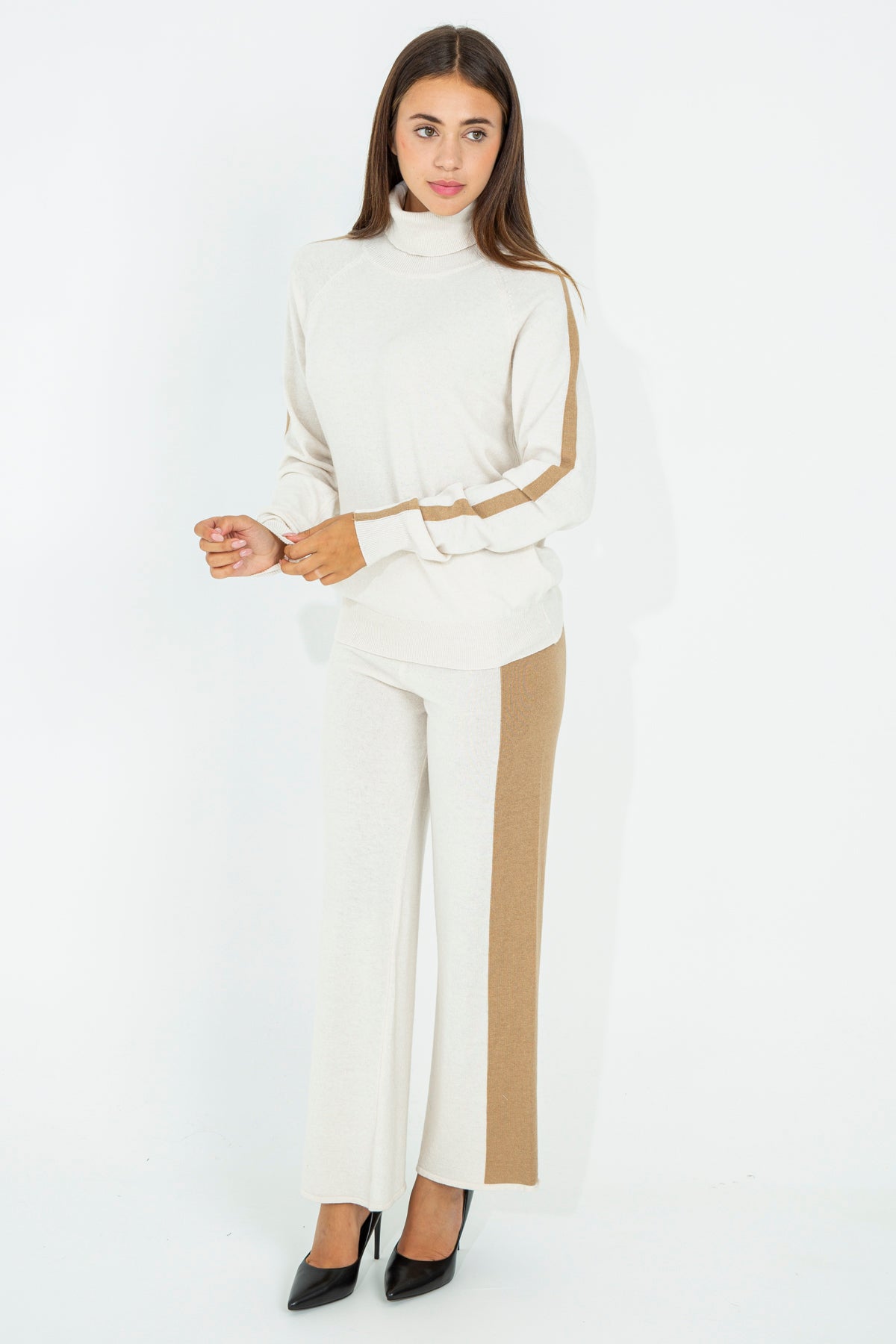 Wool blend palazzo trousers