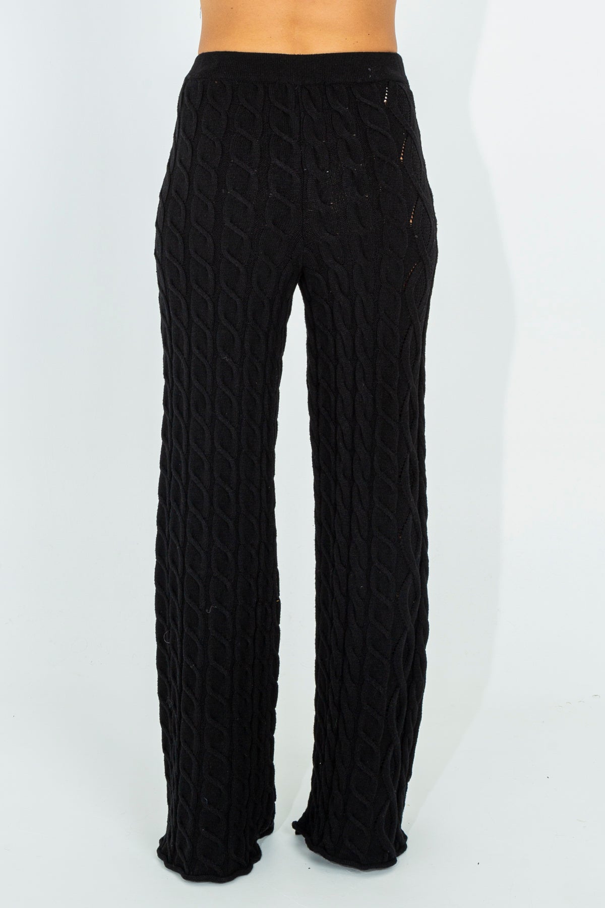 Cable knit trousers