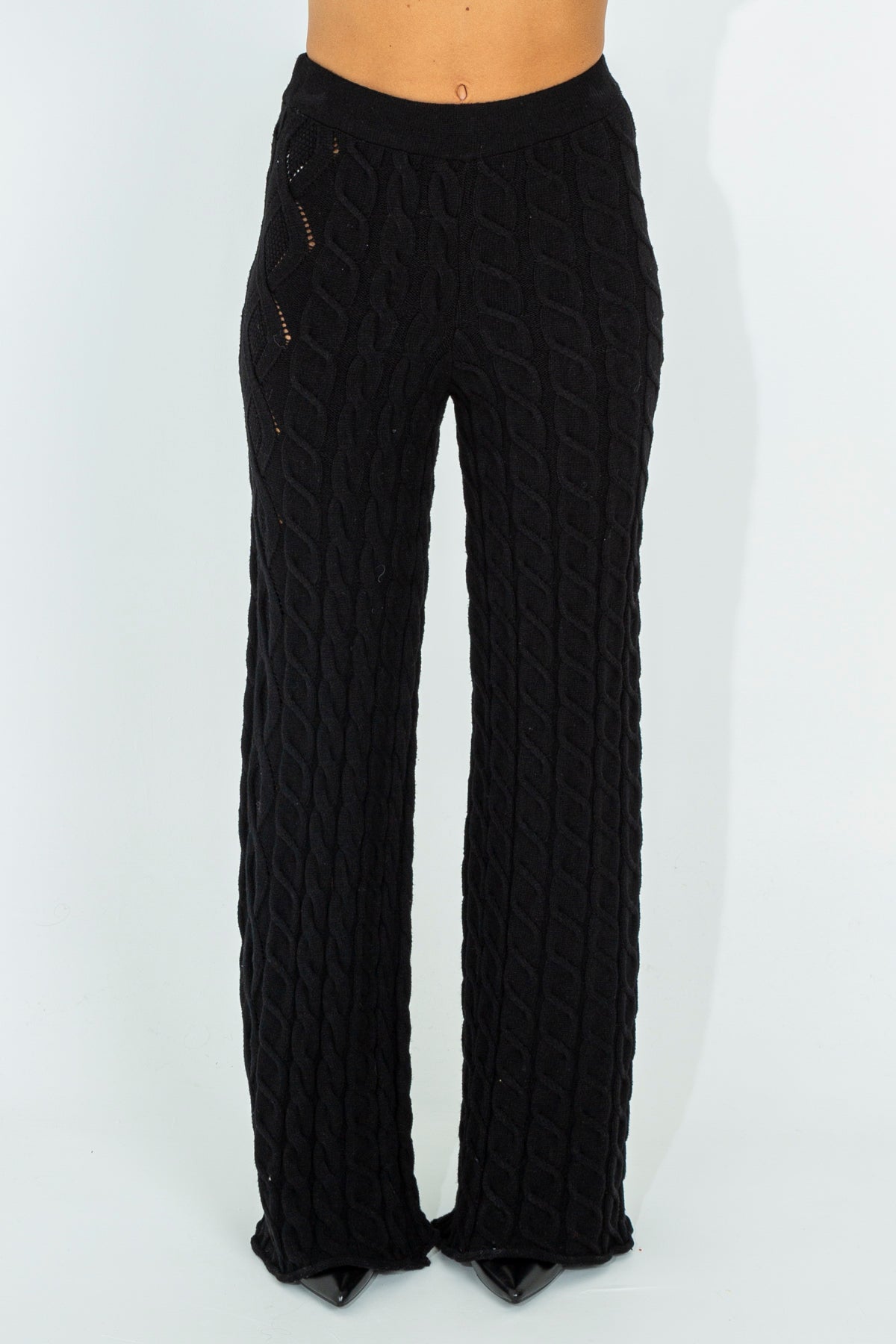 Cable knit trousers