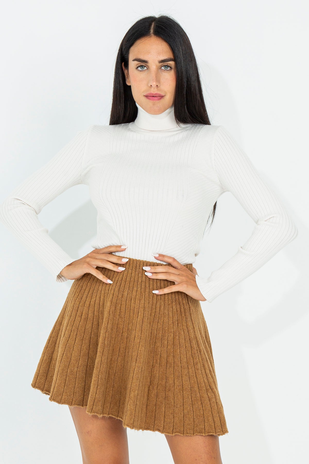 Ribbed turtleneck sweater