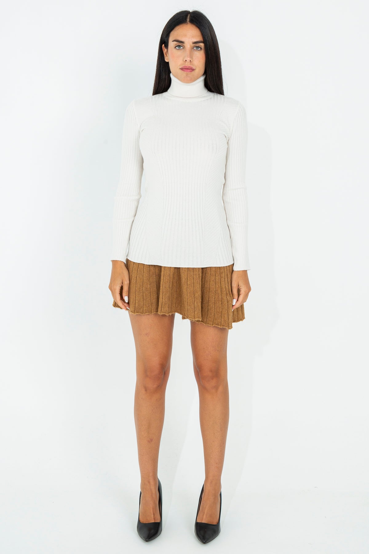 Ribbed turtleneck sweater