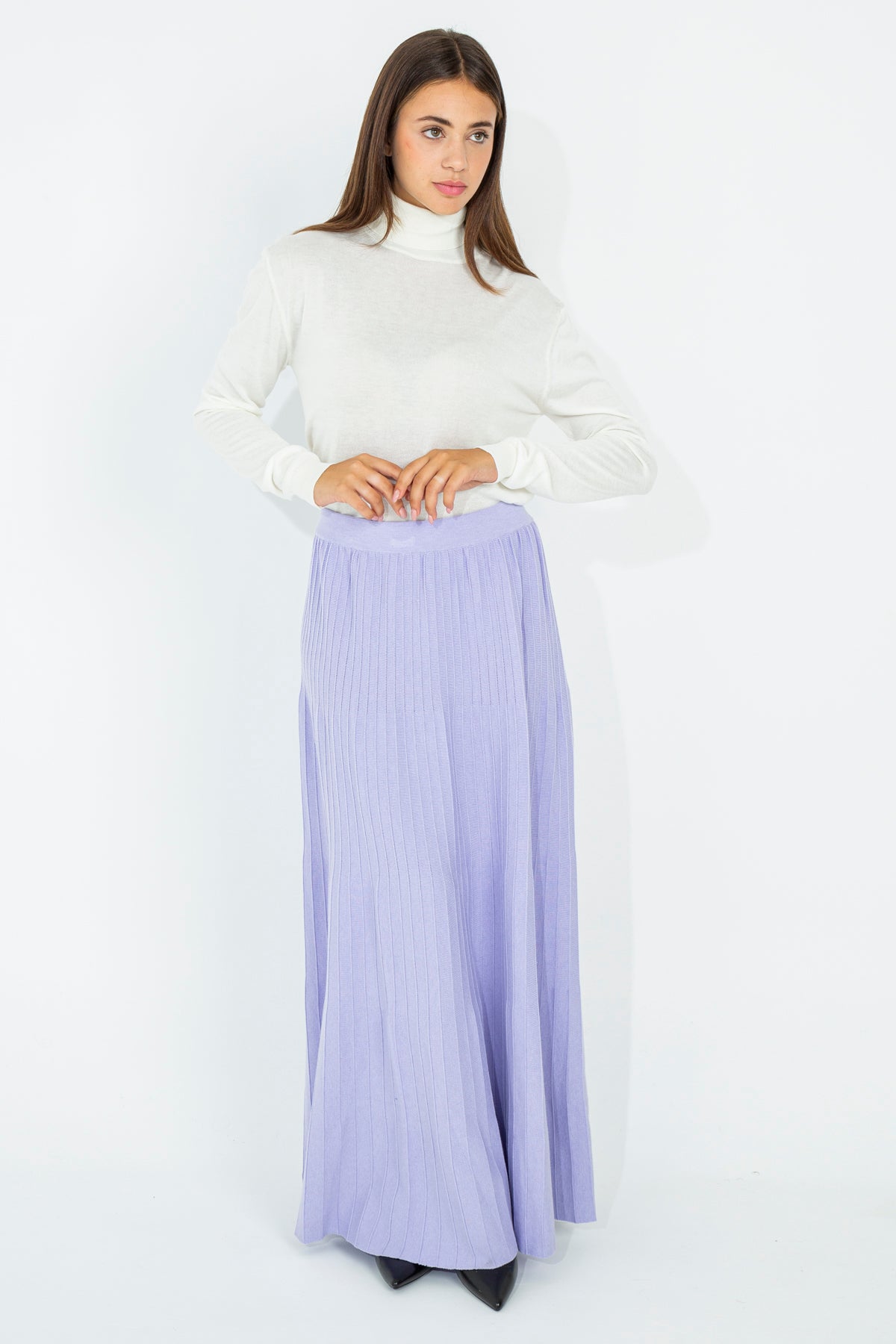 Ribbed midi skirt