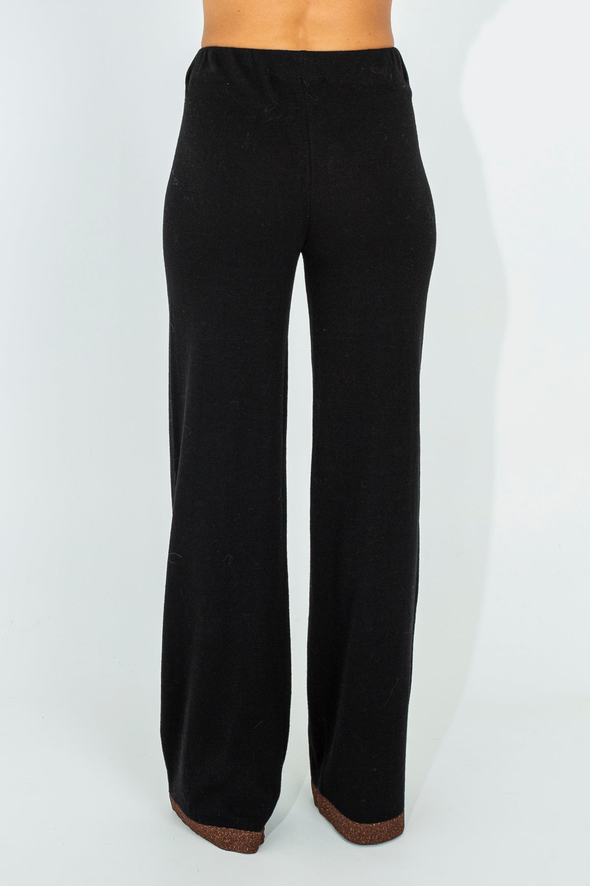 Palazzo trousers with lurex detail