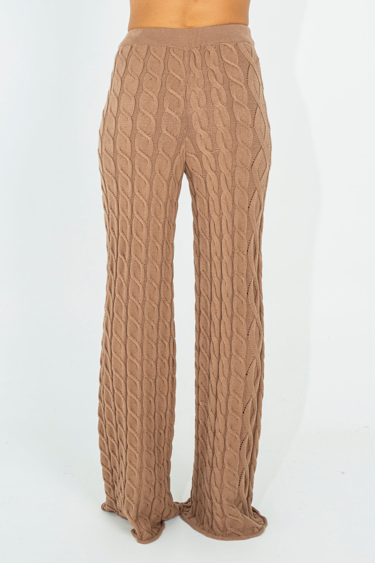 Cable knit trousers