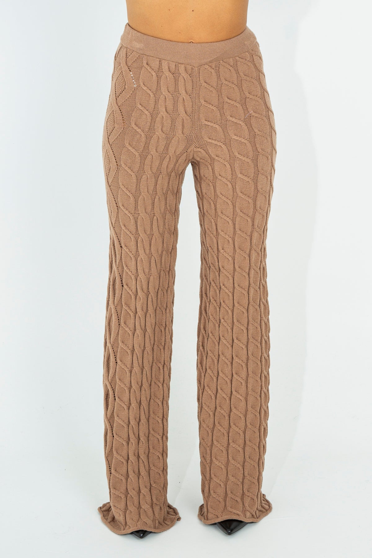 Cable knit trousers