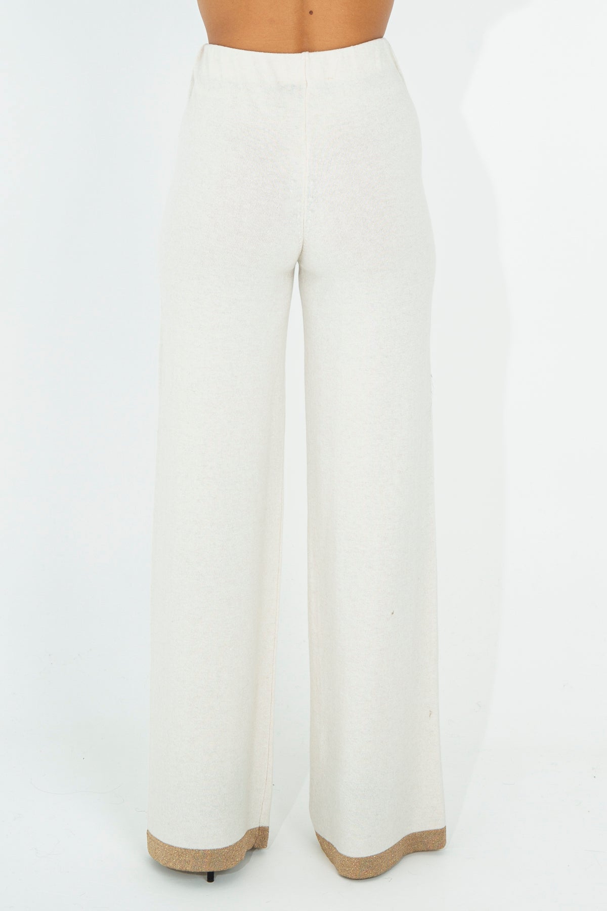 Palazzo trousers with lurex detail