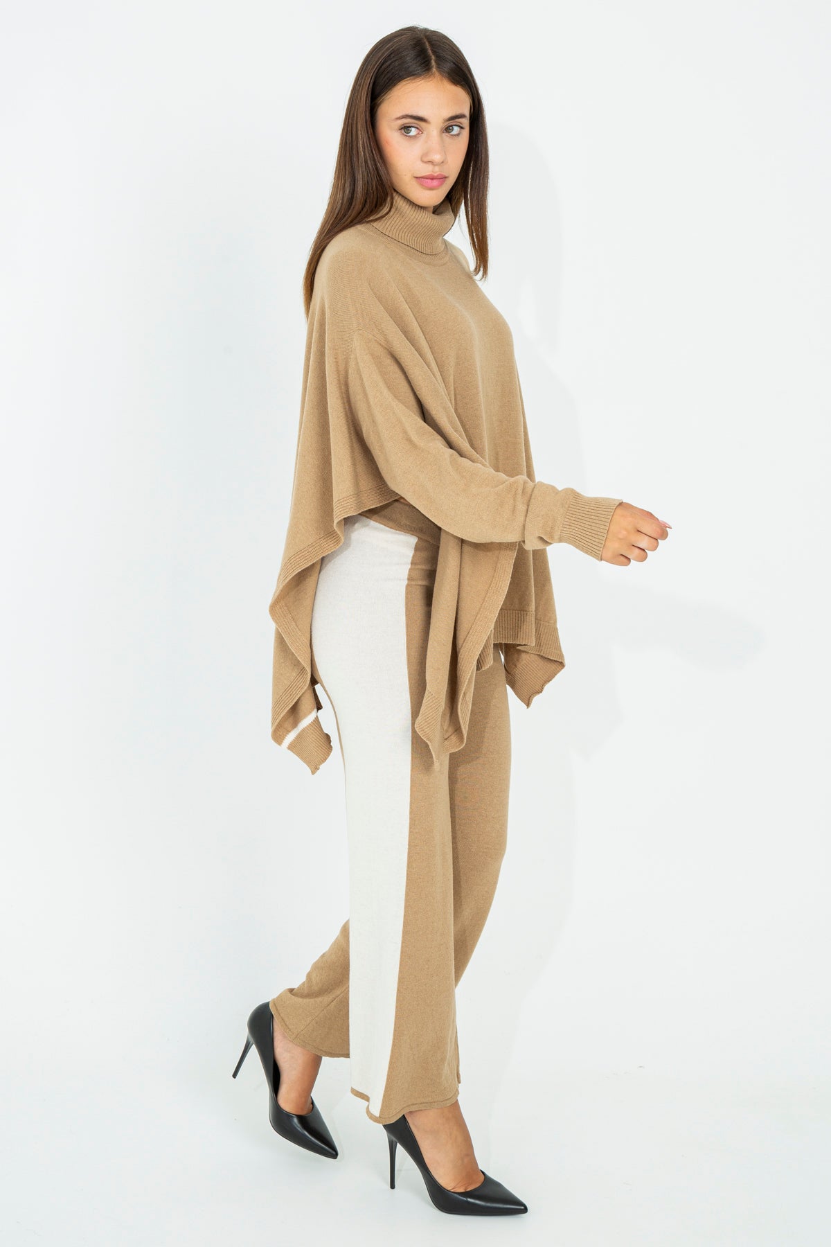 Wool blend palazzo trousers