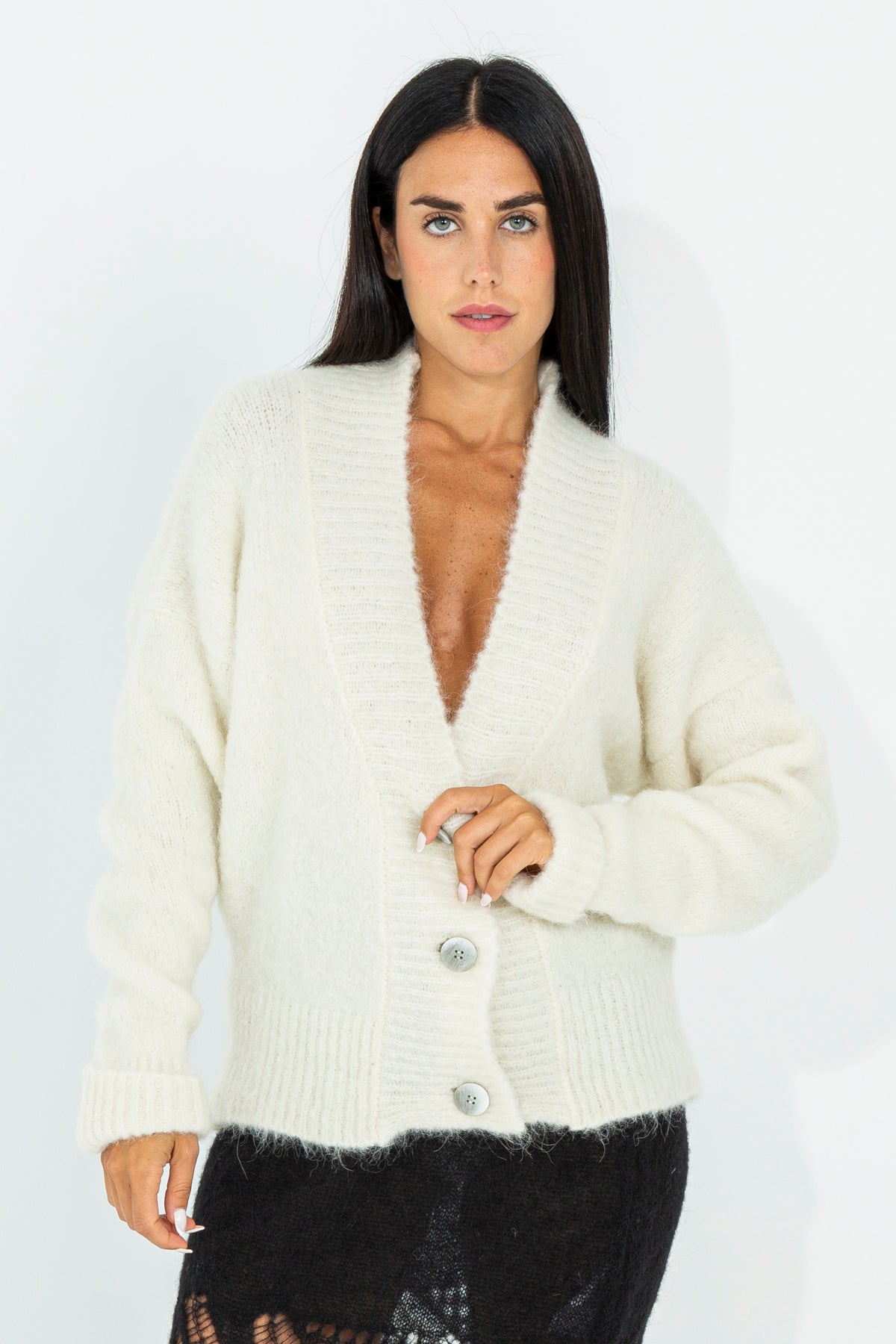 Cardigan in alpaca soffice