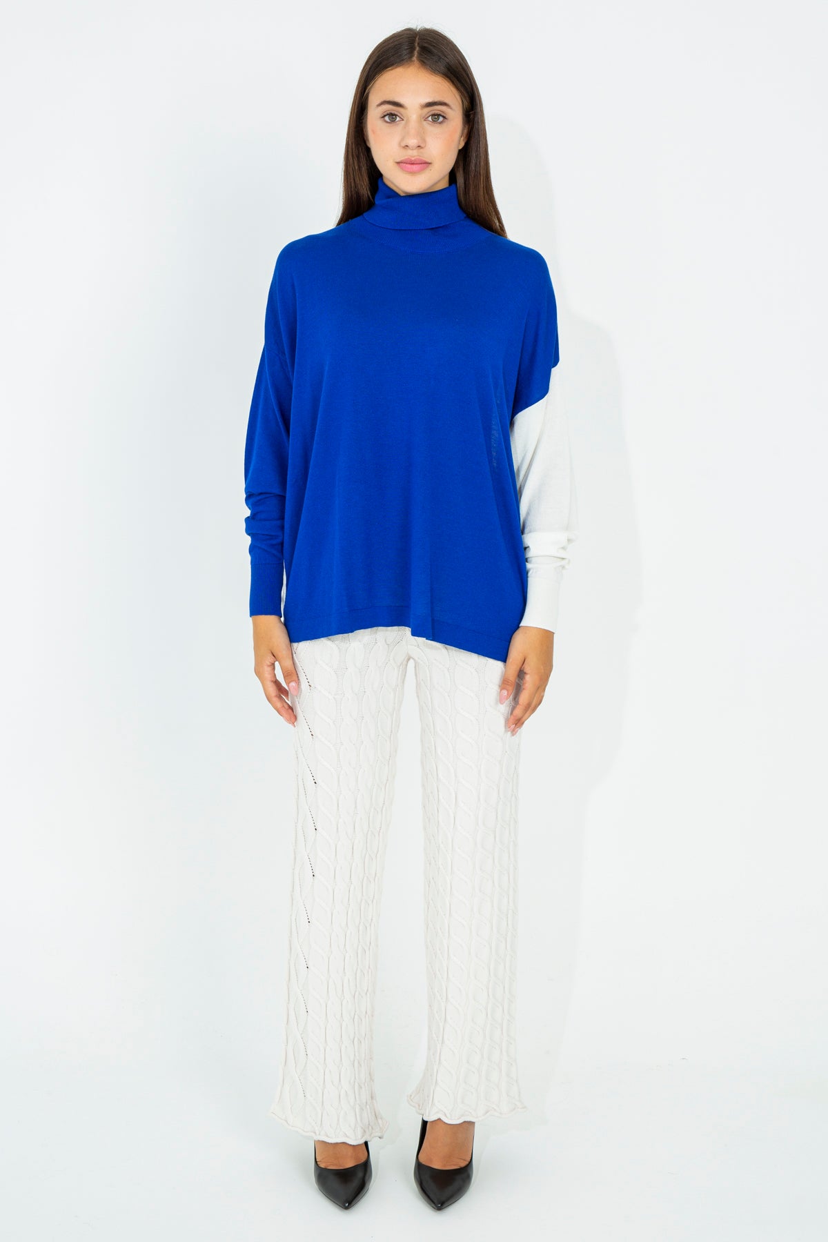 Cable knit trousers