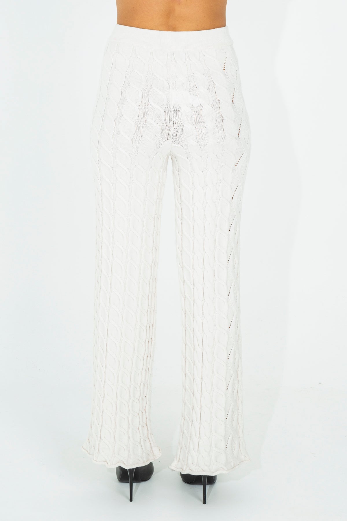 Cable knit trousers