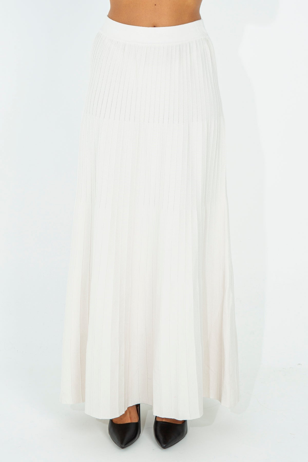 Ribbed midi skirt