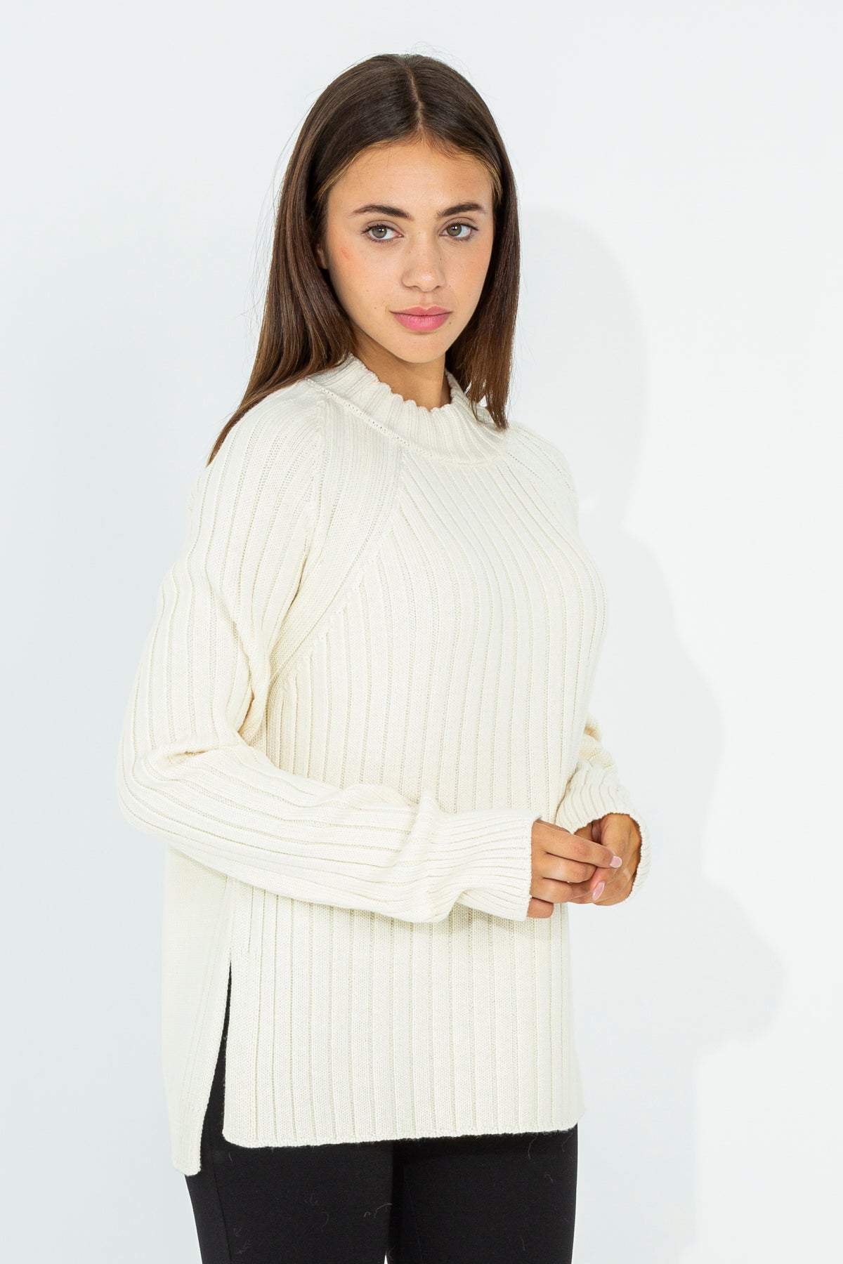 Wide ribbed sweater