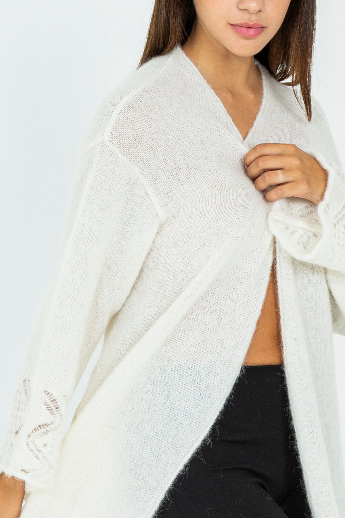 Lace stitch kimono