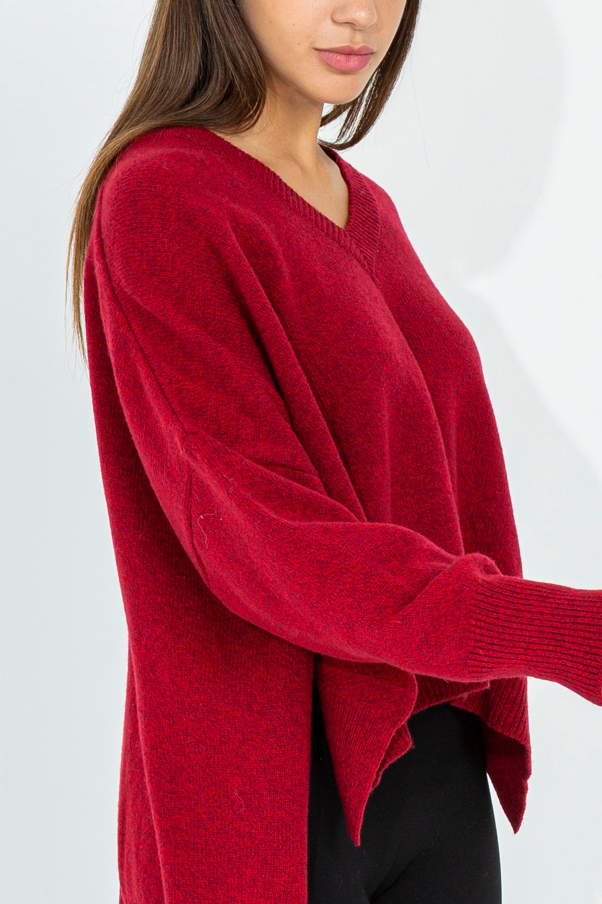 Oversized V-neck Cape Sweater