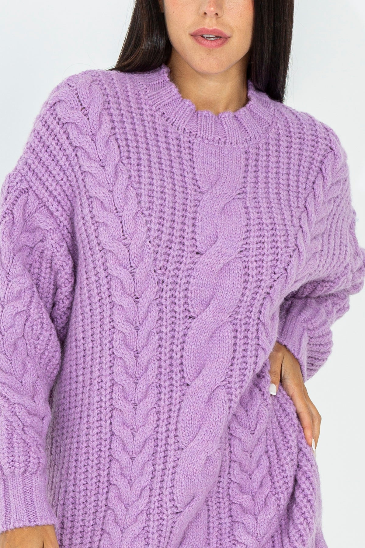 Long knitted sweater