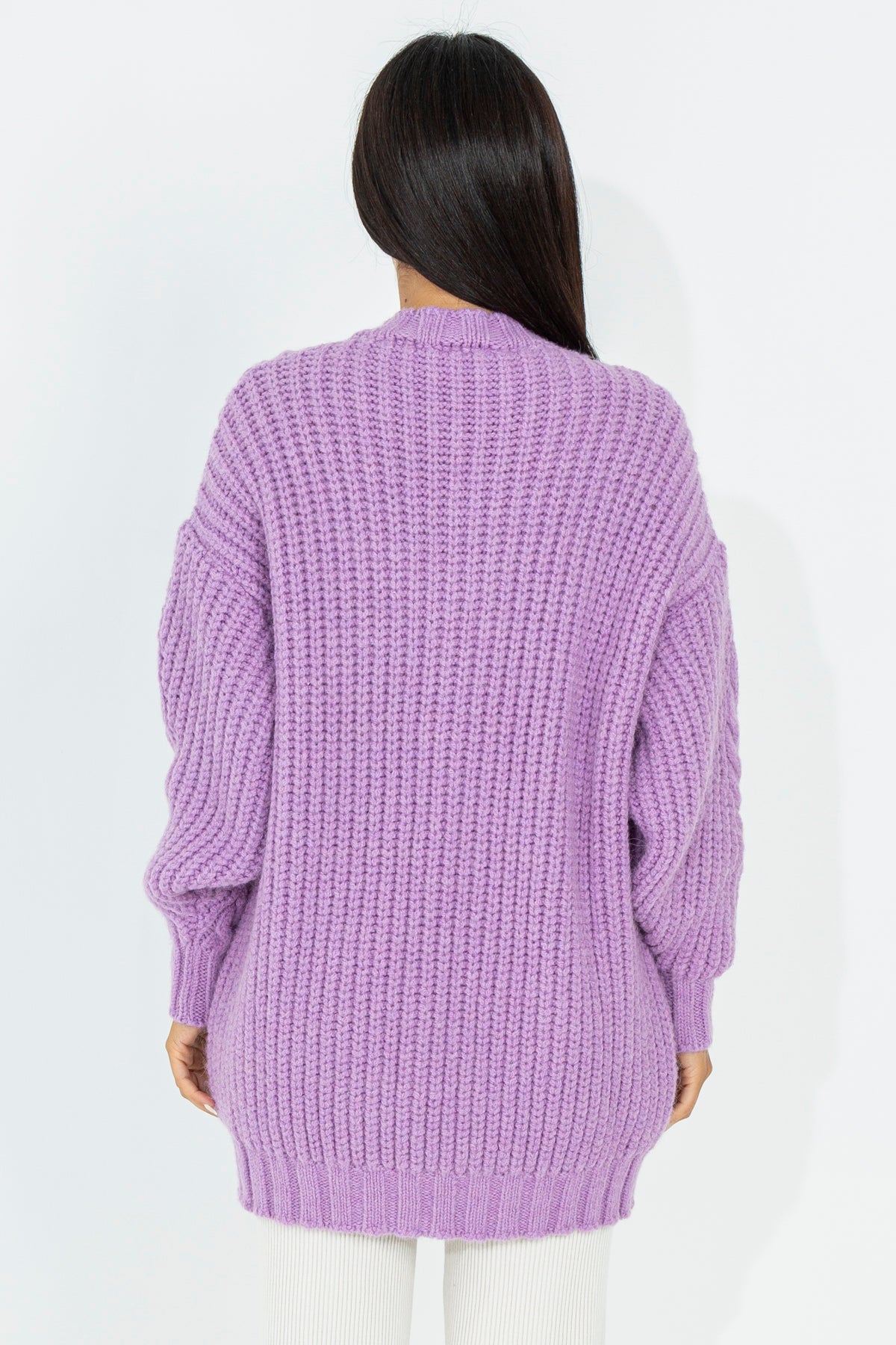 Long knitted sweater