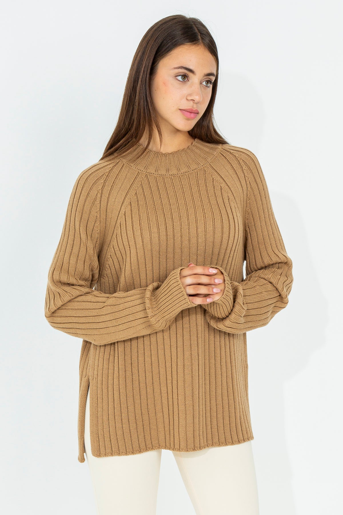 Wide ribbed sweater