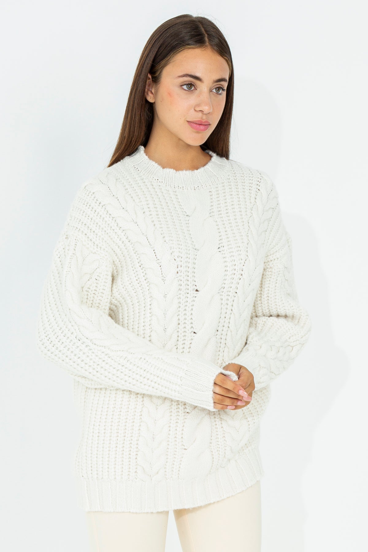 Long knitted sweater