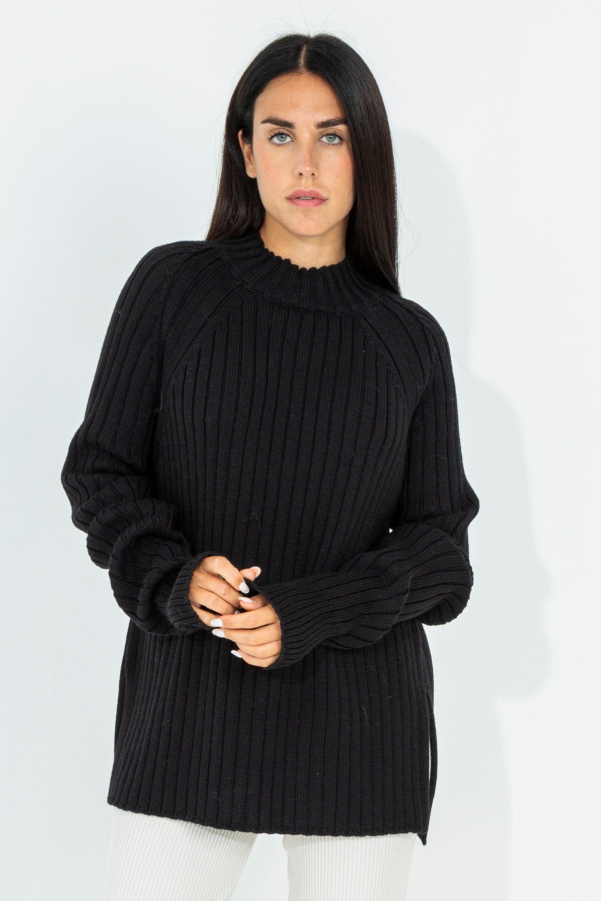 Wide ribbed sweater