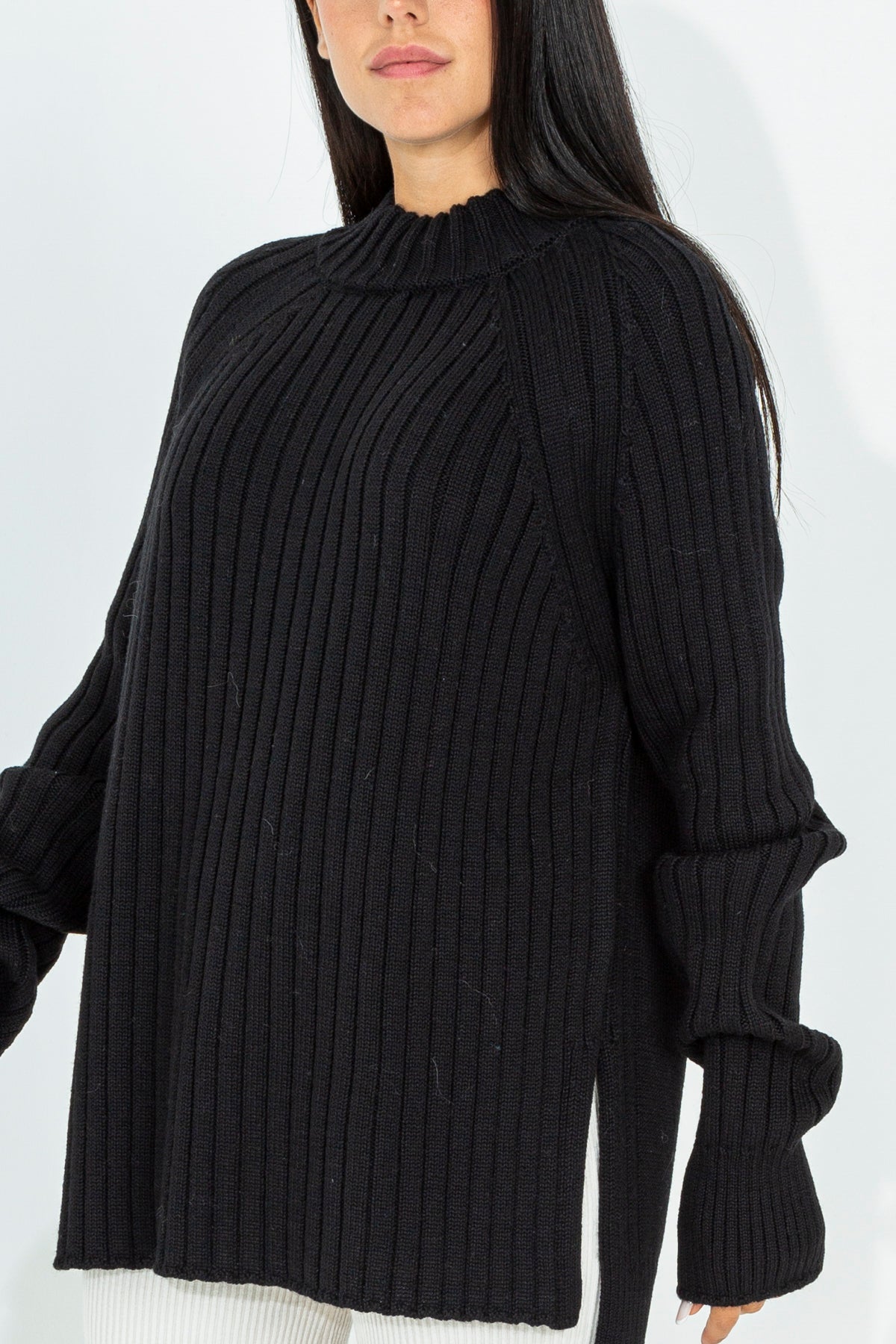 Wide ribbed sweater