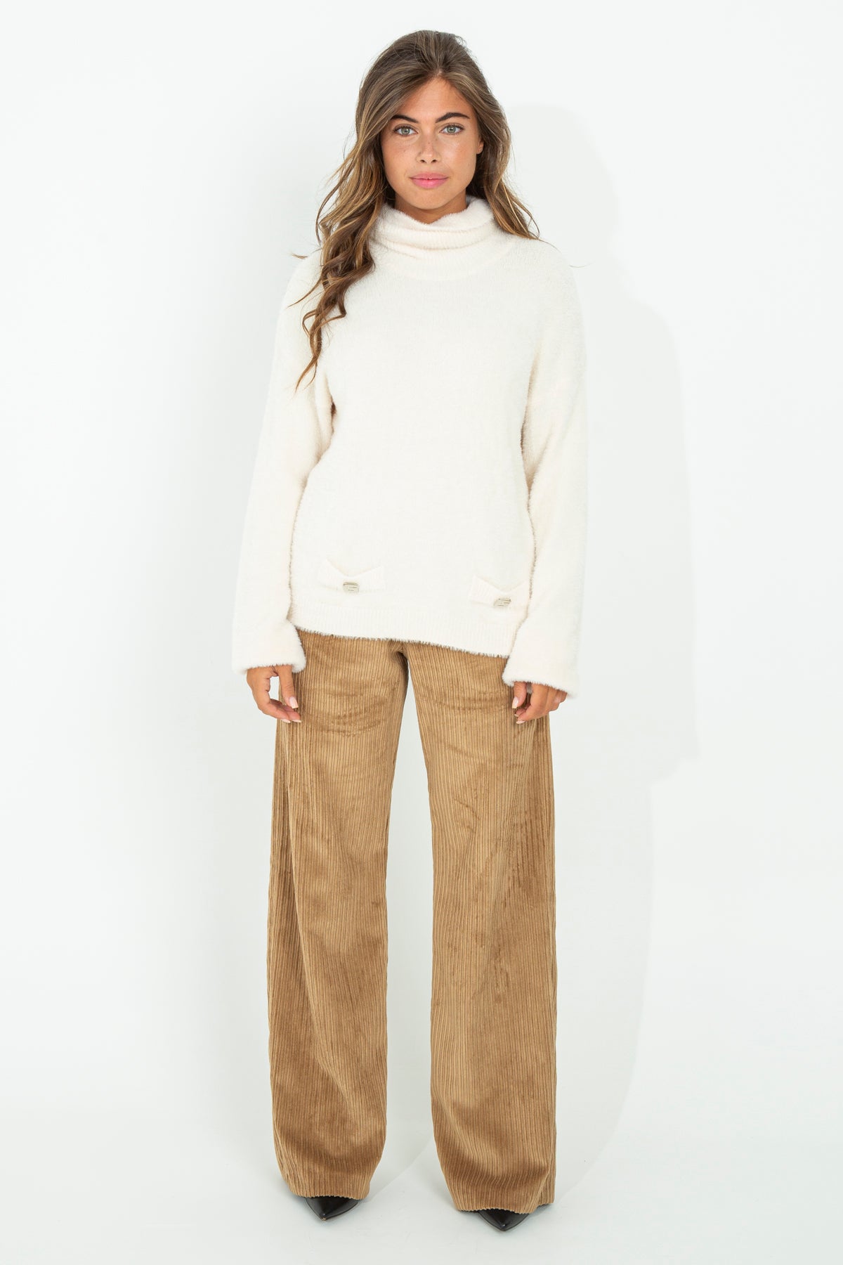 Ribbed palazzo pants