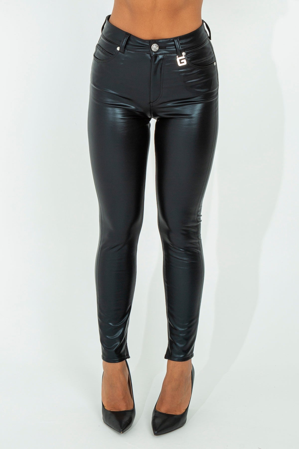 Skinny faux leather trousers