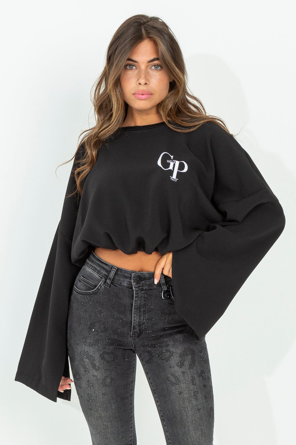 Crop sweatshirt with sack