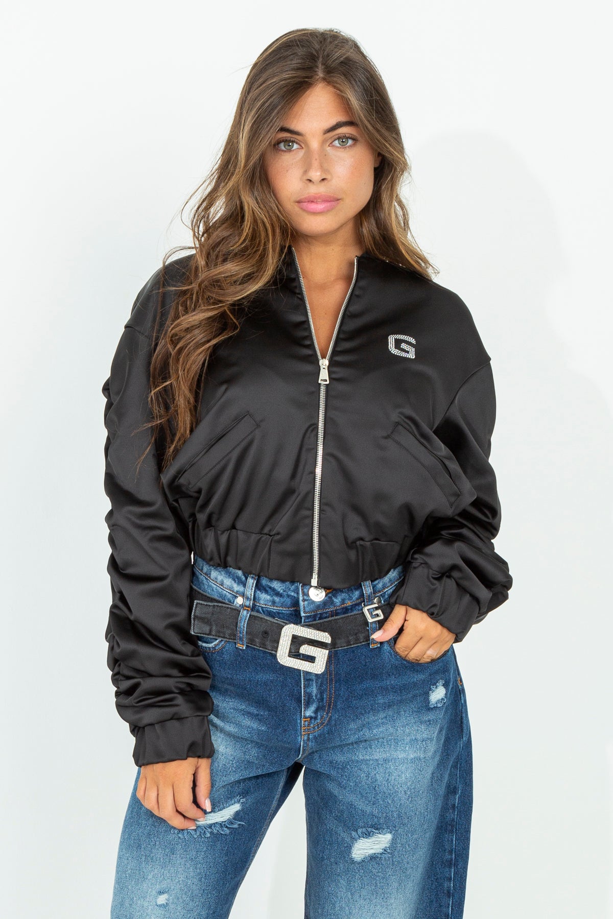 Satin bomber jacket