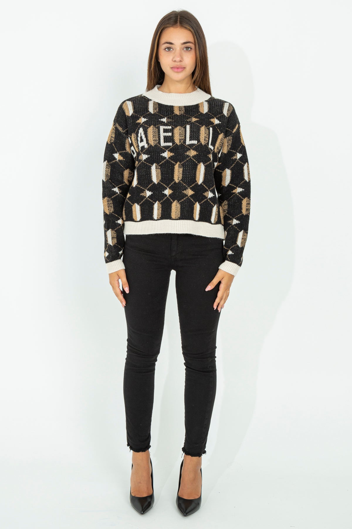 Geometric patterned sweater